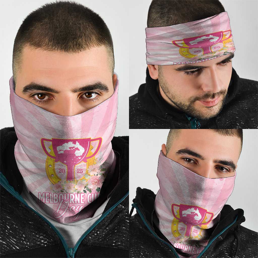 Australia Cup Melbourne Horse Racing Neck Gaiter 2025 Champion Trophy With Horseshoe - Aussie Hoodie