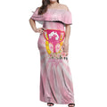 Australia Cup Melbourne Horse Racing Off Shoulder Maxi Dress 2025 Champion Trophy With Horseshoe - Aussie Hoodie