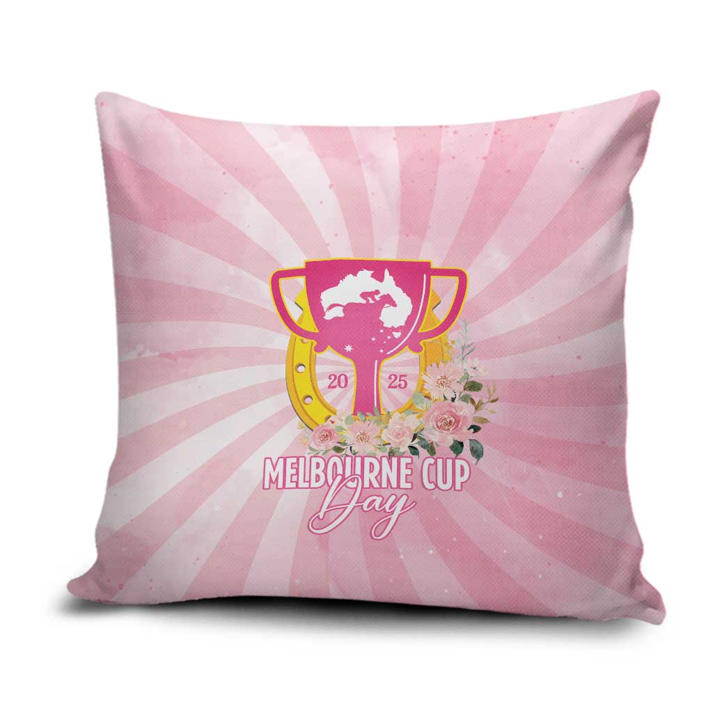 Australia Cup Melbourne Horse Racing Pillow Cover 2025 Champion Trophy With Horseshoe - Aussie Hoodie