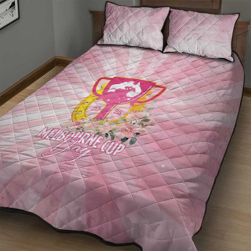 Australia Cup Melbourne Horse Racing Quilt Bed Set 2025 Champion Trophy With Horseshoe - Aussie Hoodie