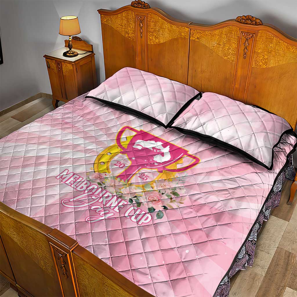 Australia Cup Melbourne Horse Racing Quilt Bed Set 2025 Champion Trophy With Horseshoe - Aussie Hoodie