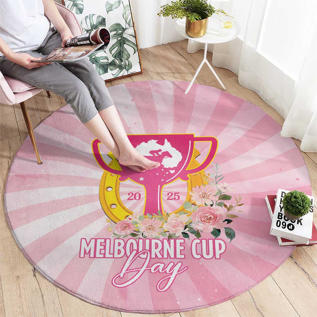 Australia Cup Melbourne Horse Racing Round Carpet 2025 Champion Trophy With Horseshoe - Aussie Hoodie