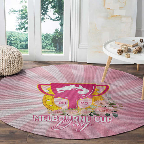 Australia Cup Melbourne Horse Racing Round Carpet 2025 Champion Trophy With Horseshoe - Aussie Hoodie