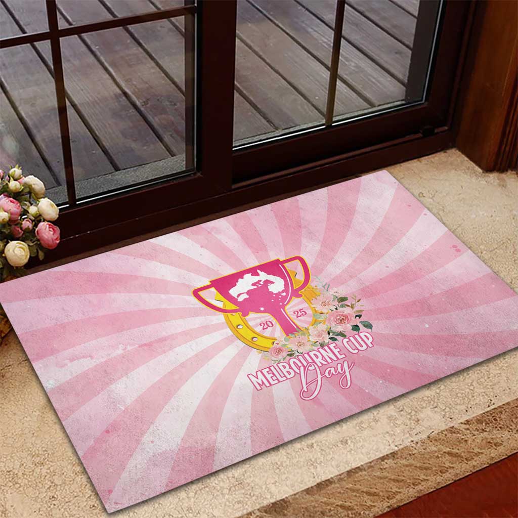 Australia Cup Melbourne Horse Racing Rubber Doormat 2025 Champion Trophy With Horseshoe - Aussie Hoodie