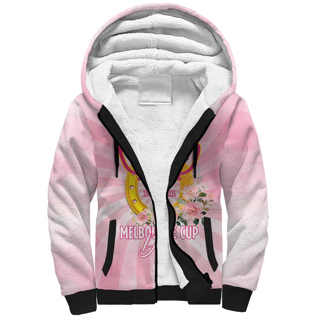 Australia Cup Melbourne Horse Racing Sherpa Hoodie 2025 Champion Trophy With Horseshoe - Aussie Hoodie