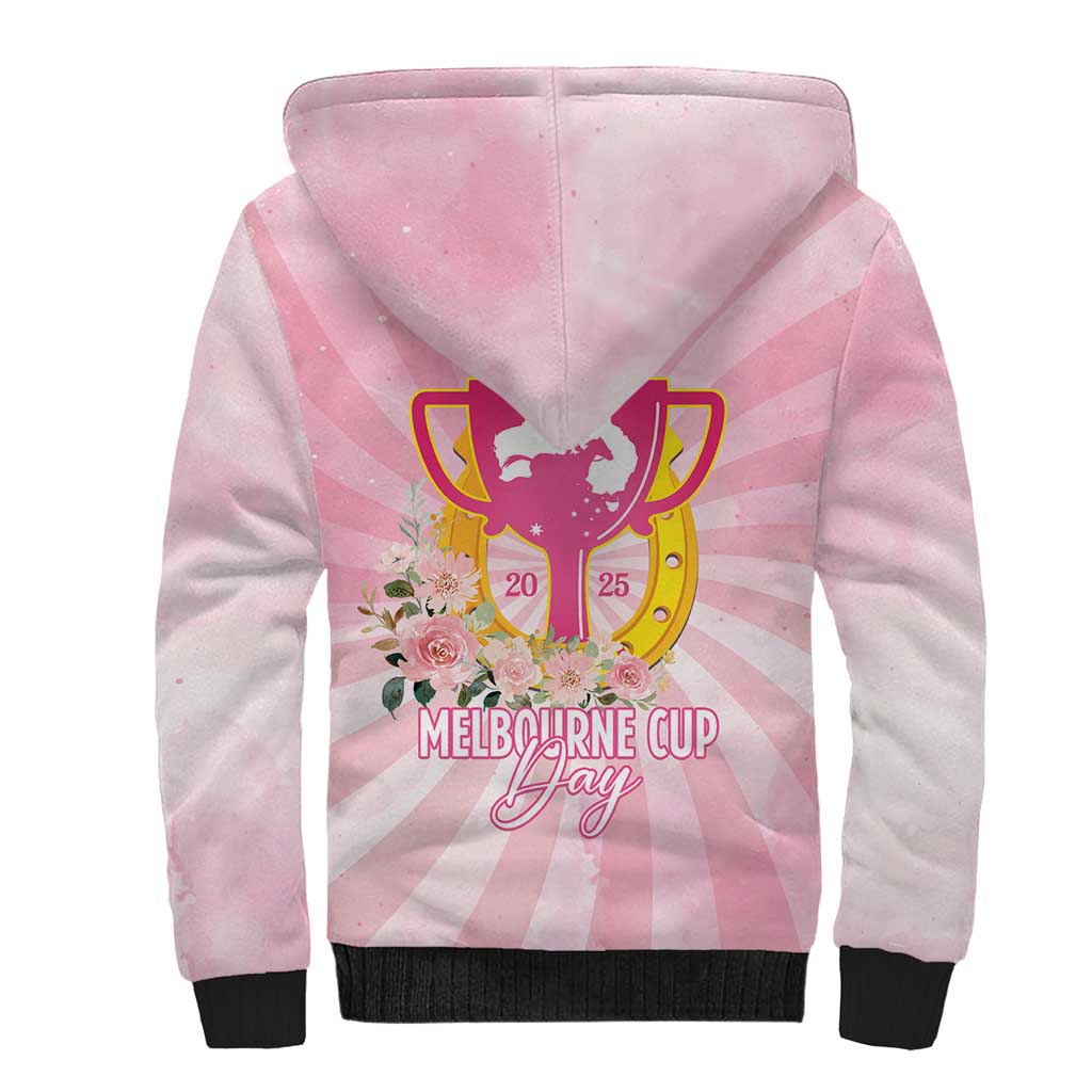 Australia Cup Melbourne Horse Racing Sherpa Hoodie 2025 Champion Trophy With Horseshoe - Aussie Hoodie