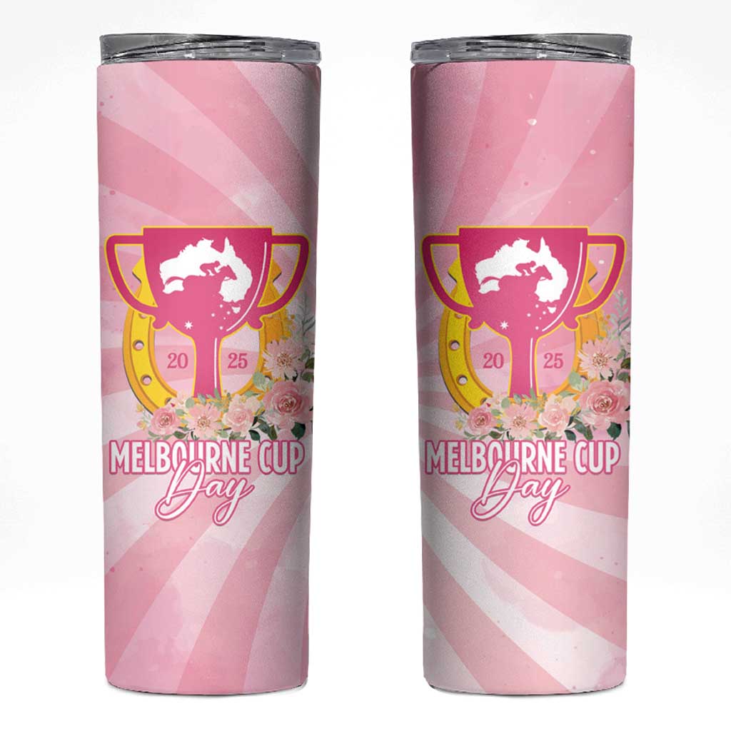 Australia Cup Melbourne Horse Racing Skinny Tumbler 2025 Champion Trophy With Horseshoe - Aussie Hoodie