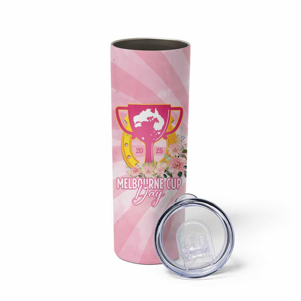 Australia Cup Melbourne Horse Racing Skinny Tumbler 2025 Champion Trophy With Horseshoe - Aussie Hoodie