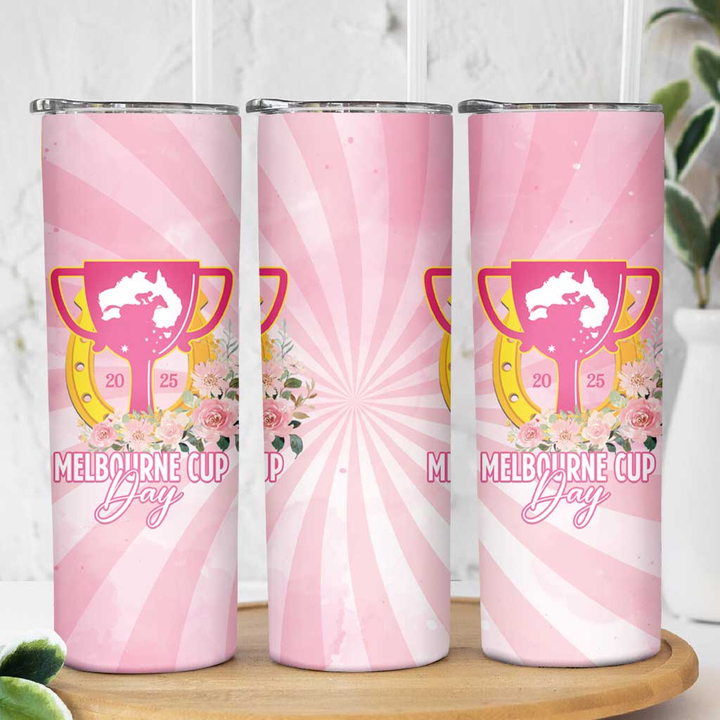 Australia Cup Melbourne Horse Racing Skinny Tumbler 2025 Champion Trophy With Horseshoe - Aussie Hoodie