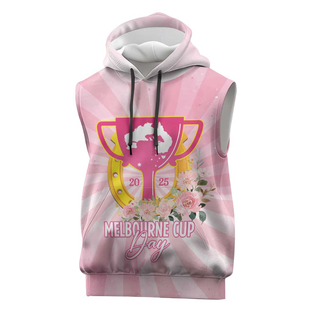 Australia Cup Melbourne Horse Racing Sleeveless Hoodie 2025 Champion Trophy With Horseshoe - Aussie Hoodie