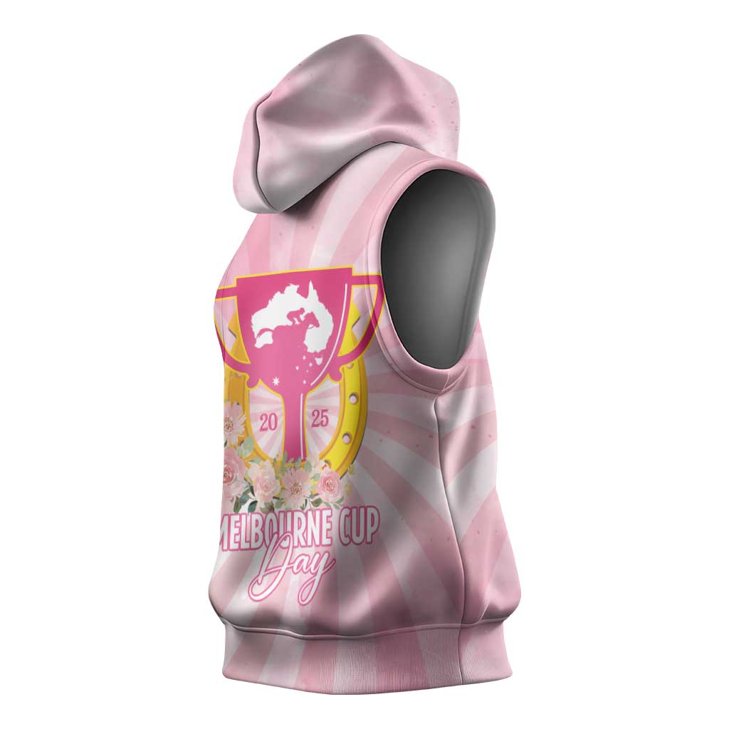 Australia Cup Melbourne Horse Racing Sleeveless Hoodie 2025 Champion Trophy With Horseshoe - Aussie Hoodie