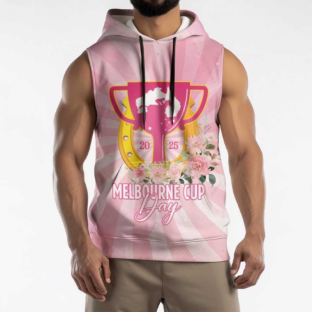 Australia Cup Melbourne Horse Racing Sleeveless Hoodie 2025 Champion Trophy With Horseshoe - Aussie Hoodie