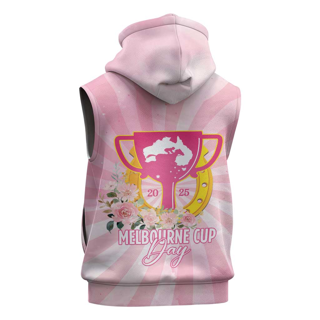 Australia Cup Melbourne Horse Racing Sleeveless Zip Hoodie 2025 Champion Trophy With Horseshoe LT14
