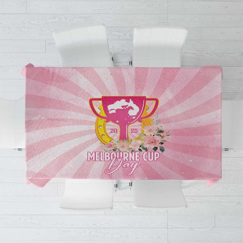 Australia Cup Melbourne Horse Racing Tablecloth 2025 Champion Trophy With Horseshoe - Aussie Hoodie