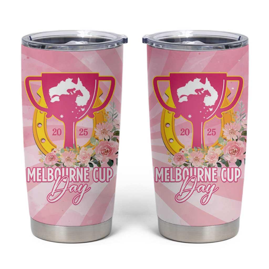Australia Cup Melbourne Horse Racing Tumbler Cup 2025 Champion Trophy With Horseshoe - Aussie Hoodie