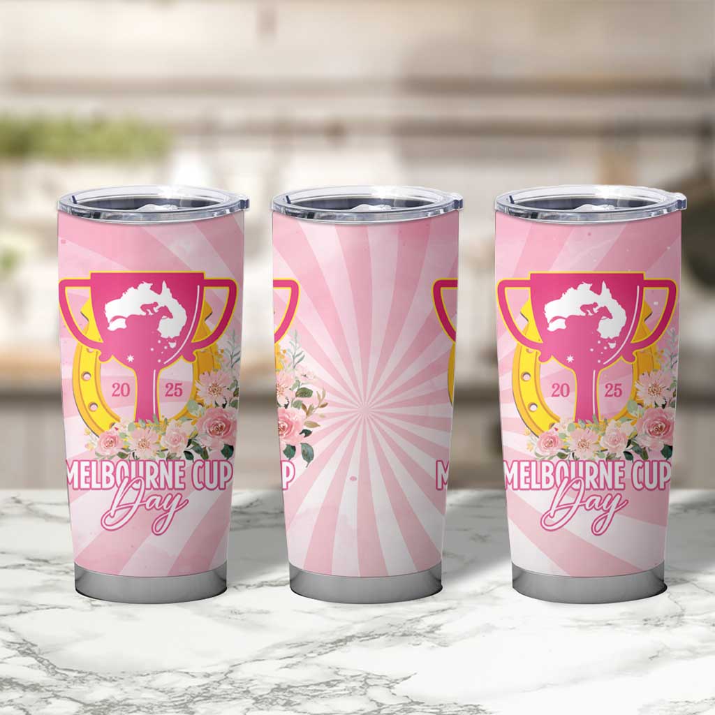 Australia Cup Melbourne Horse Racing Tumbler Cup 2025 Champion Trophy With Horseshoe - Aussie Hoodie