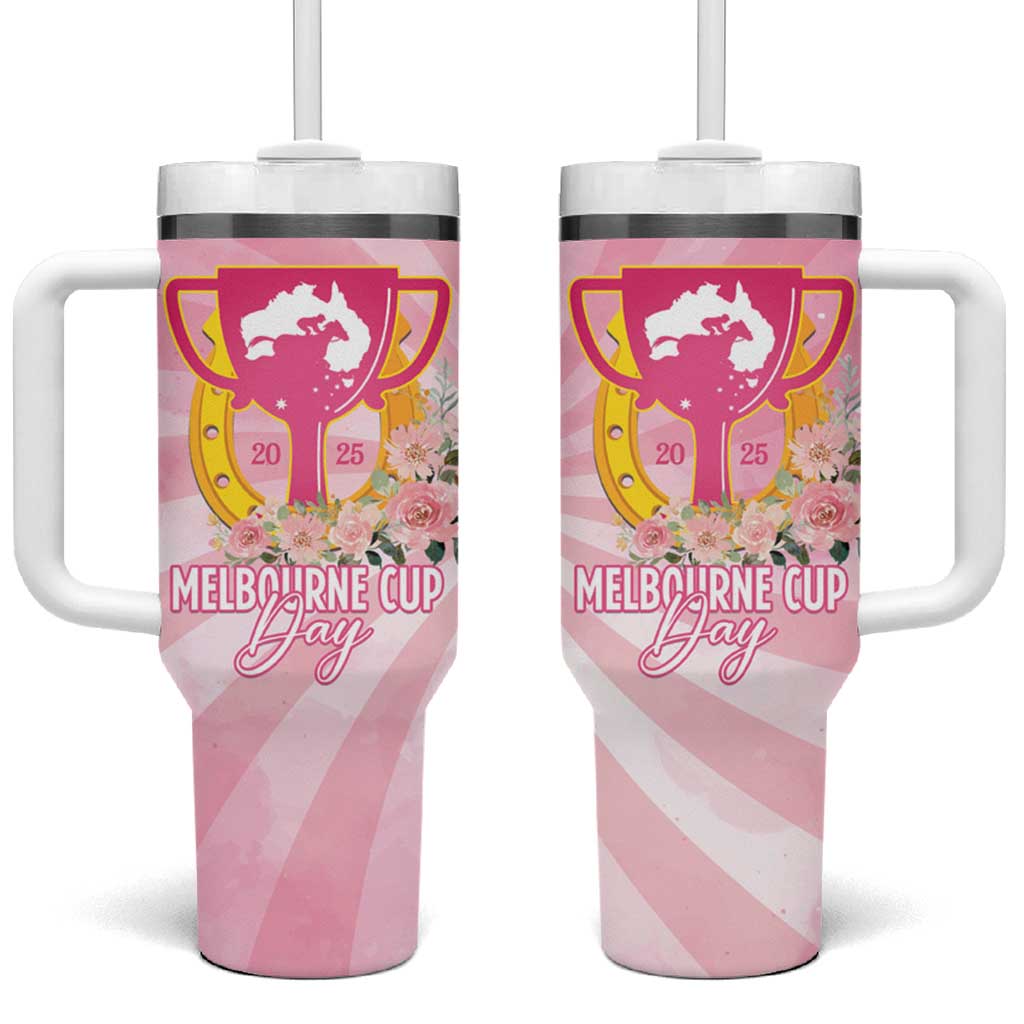 Australia Cup Melbourne Horse Racing Tumbler With Handle 2025 Champion Trophy With Horseshoe - Aussie Hoodie