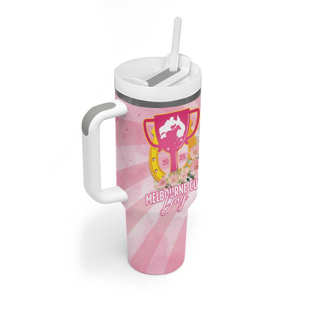 Australia Cup Melbourne Horse Racing Tumbler With Handle 2025 Champion Trophy With Horseshoe - Aussie Hoodie