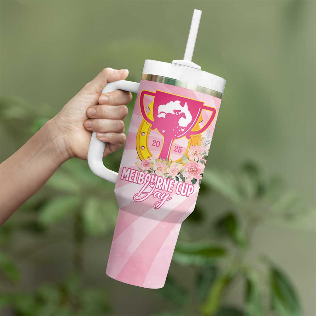 Australia Cup Melbourne Horse Racing Tumbler With Handle 2025 Champion Trophy With Horseshoe - Aussie Hoodie