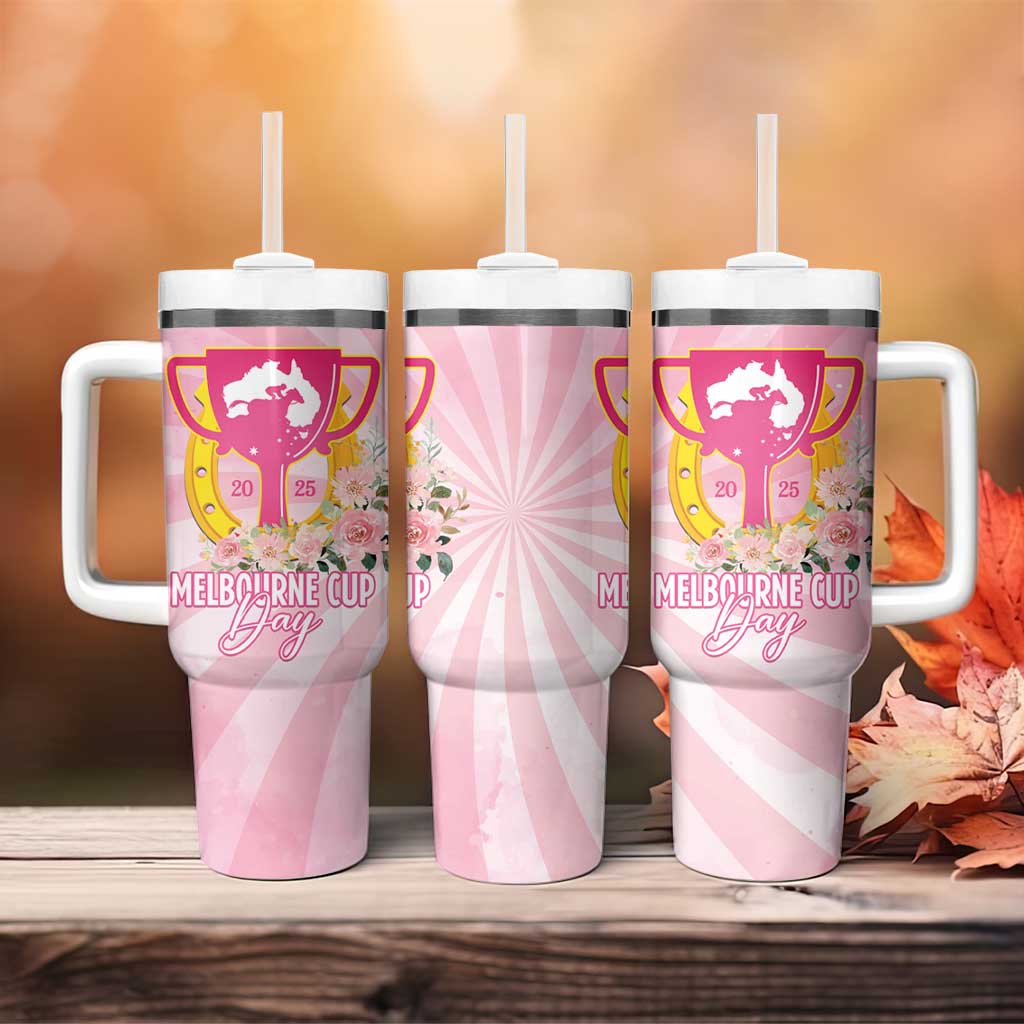 Australia Cup Melbourne Horse Racing Tumbler With Handle 2025 Champion Trophy With Horseshoe - Aussie Hoodie
