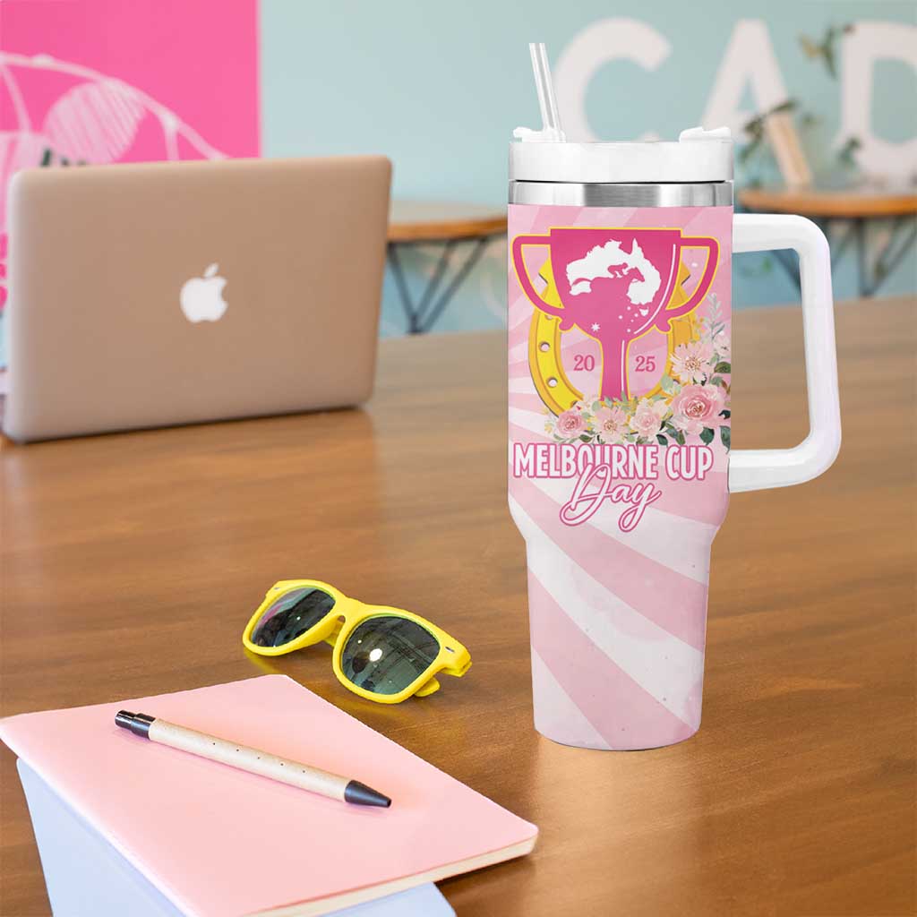 Australia Cup Melbourne Horse Racing Tumbler With Handle 2025 Champion Trophy With Horseshoe - Aussie Hoodie
