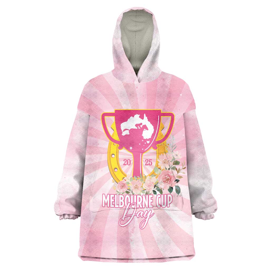 Australia Cup Melbourne Horse Racing Wearable Blanket Hoodie 2025 Champion Trophy With Horseshoe - Aussie Hoodie