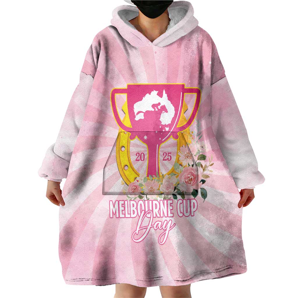 Australia Cup Melbourne Horse Racing Wearable Blanket Hoodie 2025 Champion Trophy With Horseshoe - Aussie Hoodie