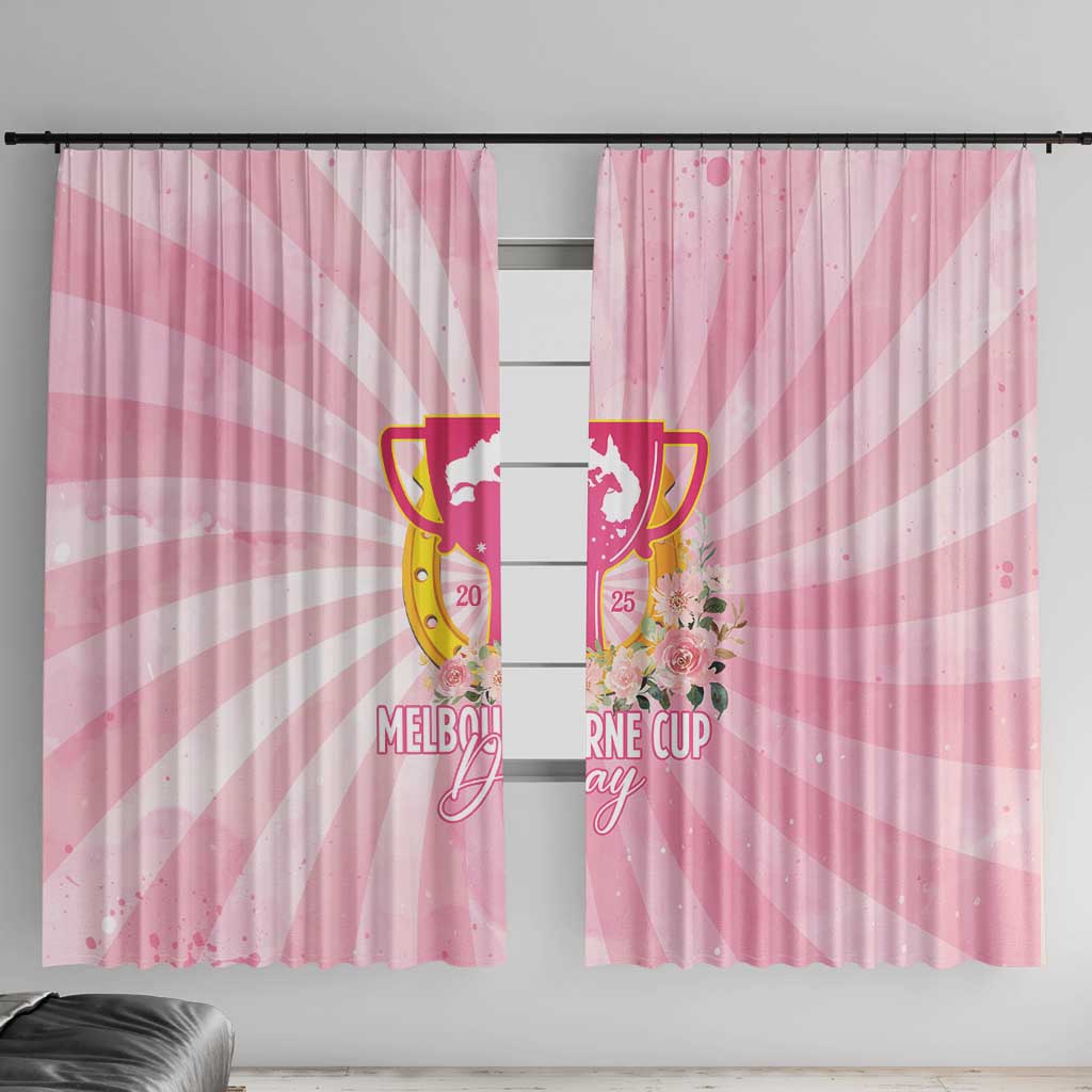 Australia Cup Melbourne Horse Racing Window Curtain 2025 Champion Trophy With Horseshoe - Aussie Hoodie