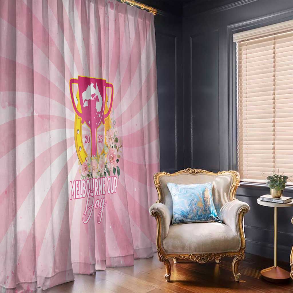 Australia Cup Melbourne Horse Racing Window Curtain 2025 Champion Trophy With Horseshoe - Aussie Hoodie