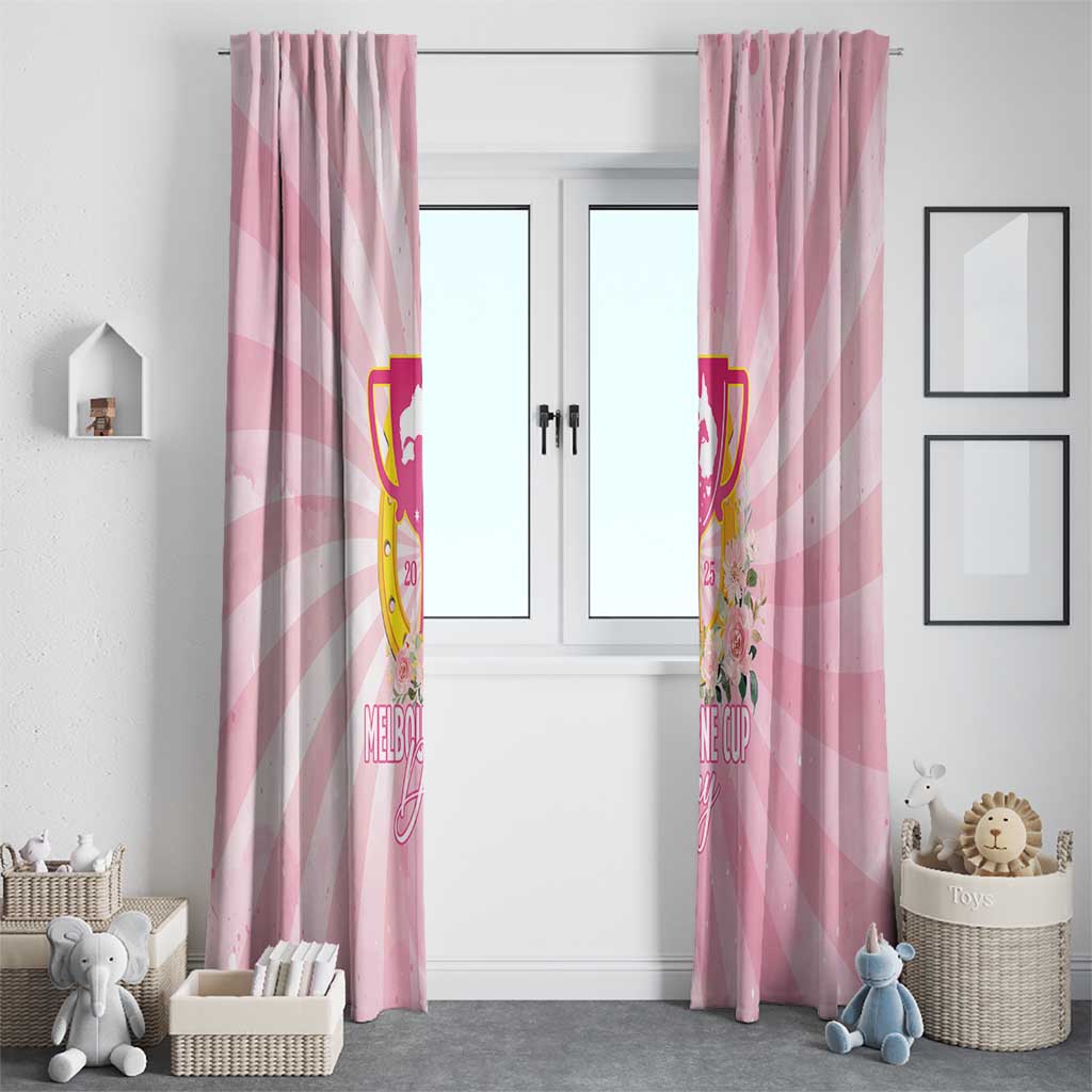 Australia Cup Melbourne Horse Racing Window Curtain 2025 Champion Trophy With Horseshoe - Aussie Hoodie