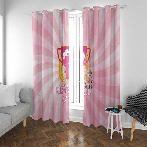 Australia Cup Melbourne Horse Racing Window Curtain 2025 Champion Trophy With Horseshoe - Aussie Hoodie