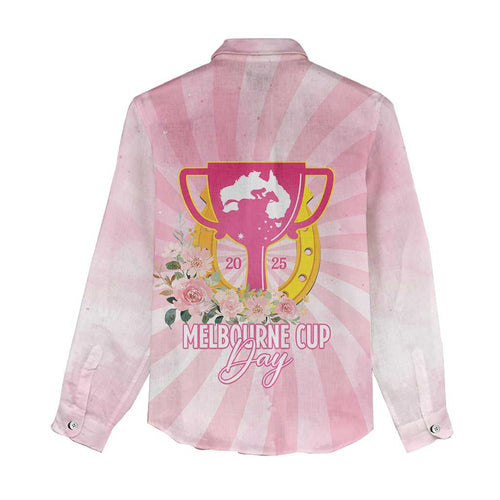 Australia Cup Melbourne Horse Racing Women Casual Shirt 2025 Champion Trophy With Horseshoe - Aussie Hoodie