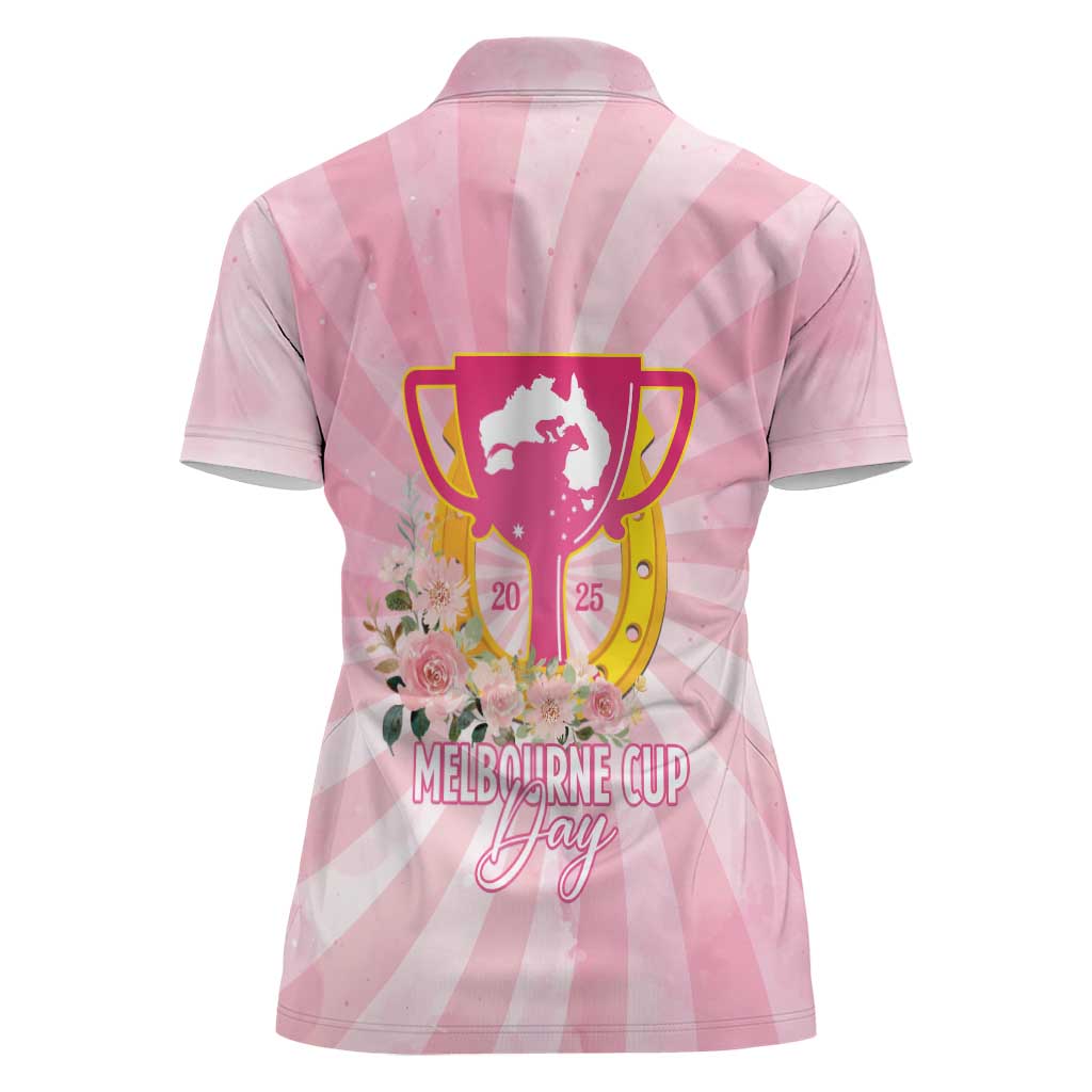 Australia Cup Melbourne Horse Racing Women Polo Shirt 2025 Champion Trophy With Horseshoe - Aussie Hoodie