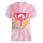 Australia Cup Melbourne Horse Racing Women V-Neck T-Shirt 2025 Champion Trophy With Horseshoe - Aussie Hoodie