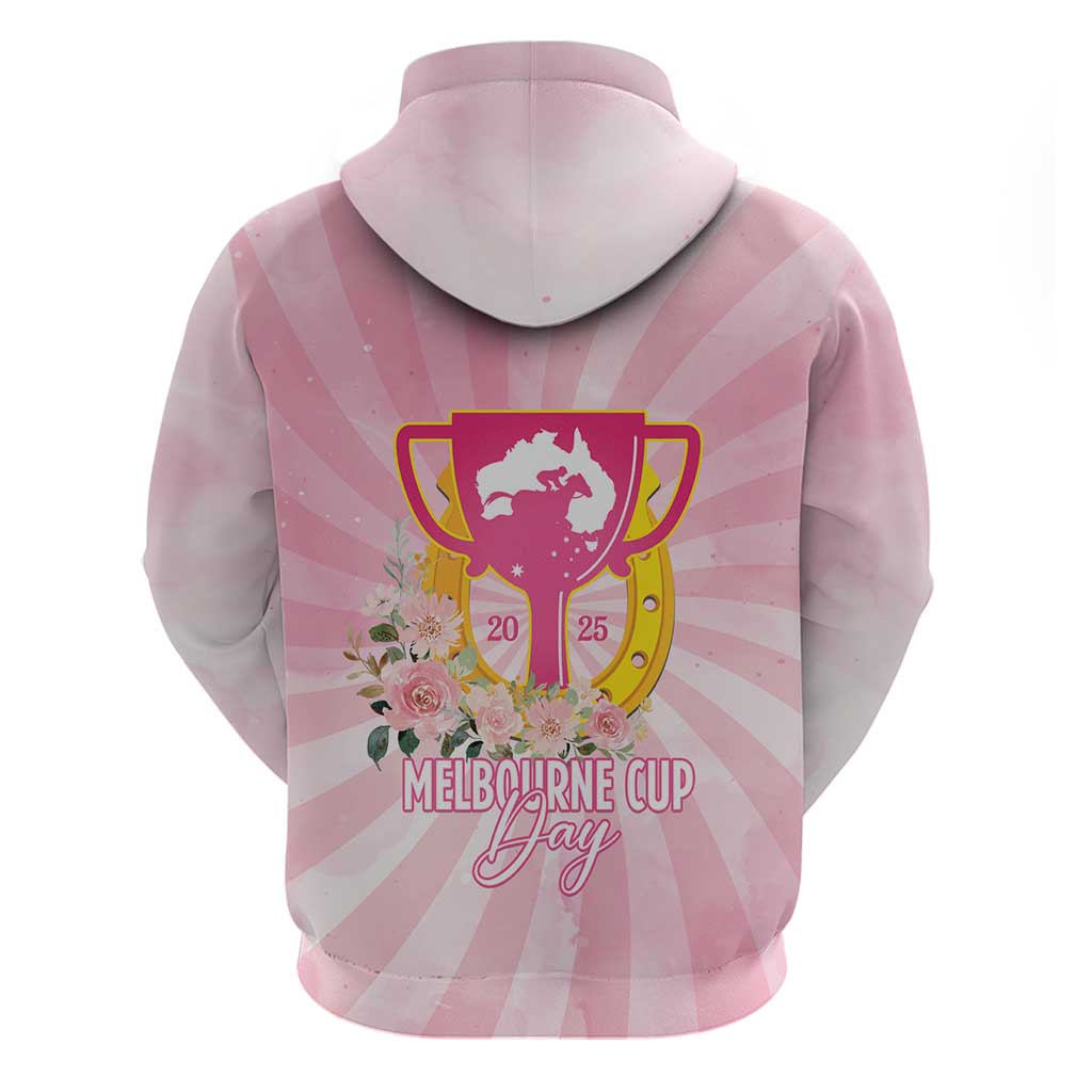 Australia Cup Melbourne Horse Racing Zip Hoodie 2025 Champion Trophy With Horseshoe - Aussie Hoodie