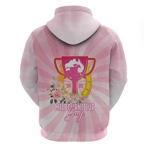 Australia Cup Melbourne Horse Racing Zip Hoodie 2025 Champion Trophy With Horseshoe - Aussie Hoodie