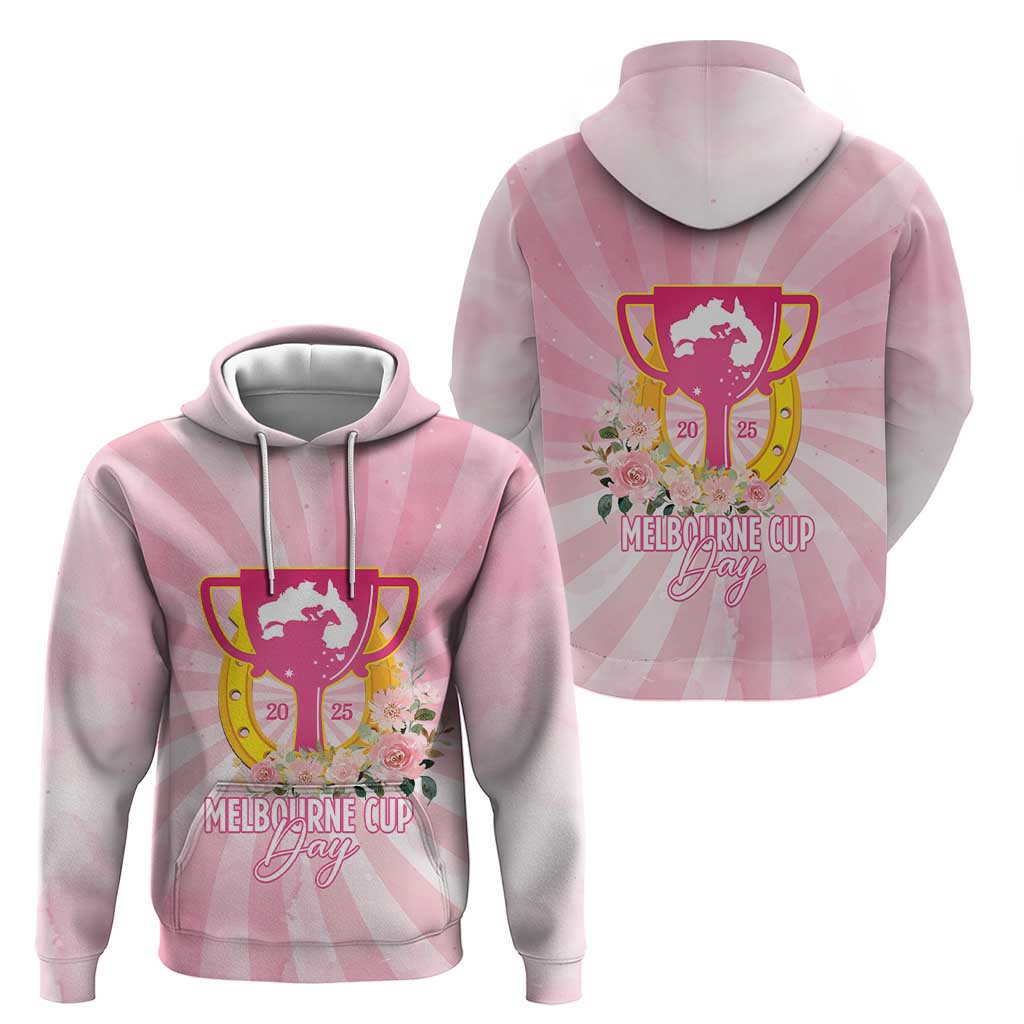 Australia Cup Melbourne Horse Racing Zip Hoodie 2025 Champion Trophy With Horseshoe - Aussie Hoodie