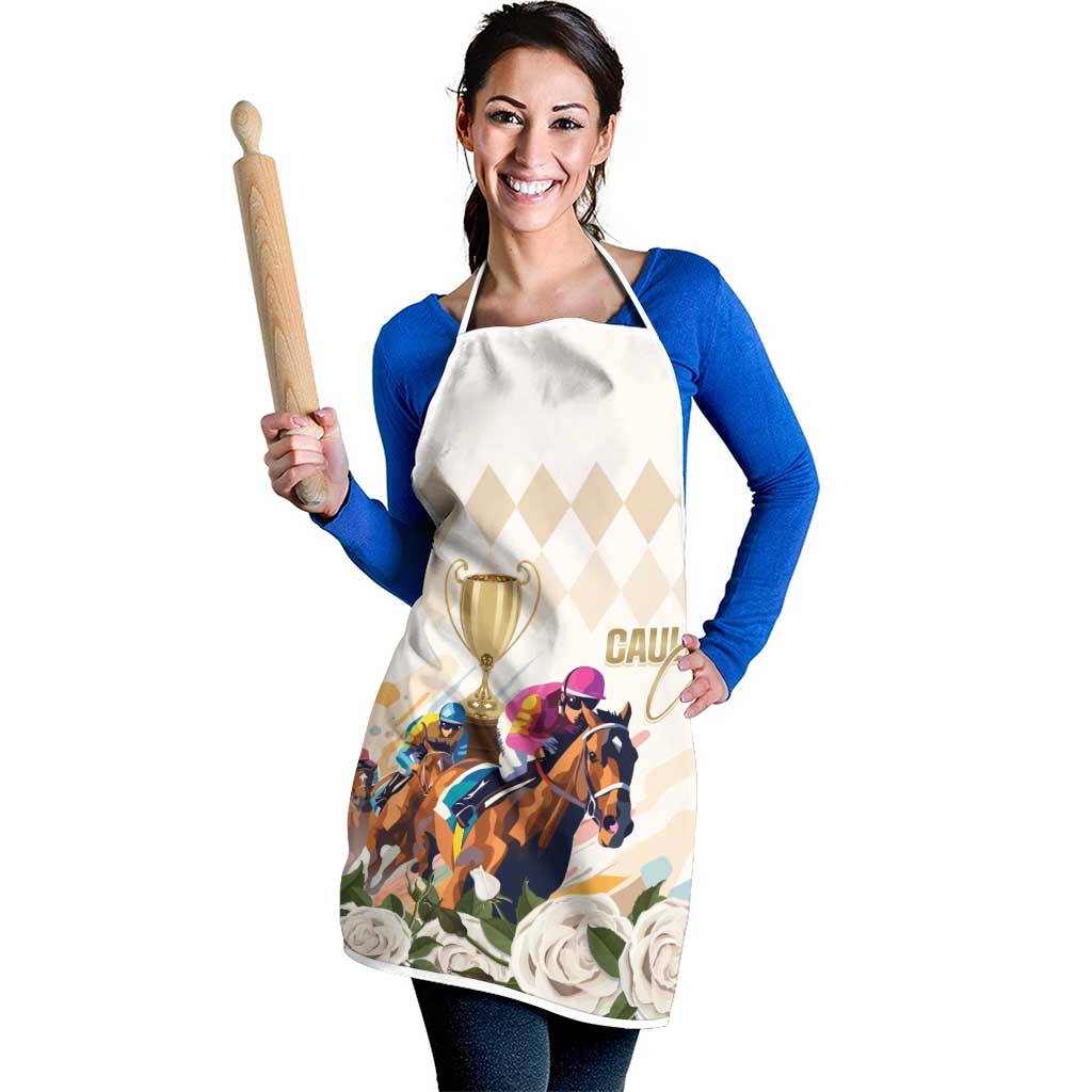 Australia Cup Caulfield Horse Racing Apron Champion Trophy Mix White Roses - Aussie Hoodie