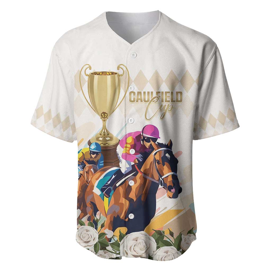 Australia Cup Caulfield Horse Racing Baseball Jersey Champion Trophy Mix White Roses - Aussie Hoodie