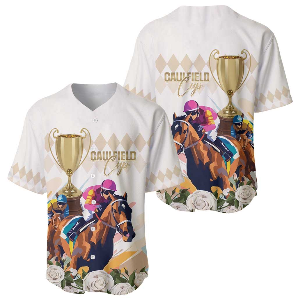 Australia Cup Caulfield Horse Racing Baseball Jersey Champion Trophy Mix White Roses - Aussie Hoodie
