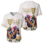 Australia Cup Caulfield Horse Racing Baseball Jersey Champion Trophy Mix White Roses - Aussie Hoodie