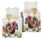 Australia Cup Caulfield Horse Racing Basketball Jersey Champion Trophy Mix White Roses - Aussie Hoodie