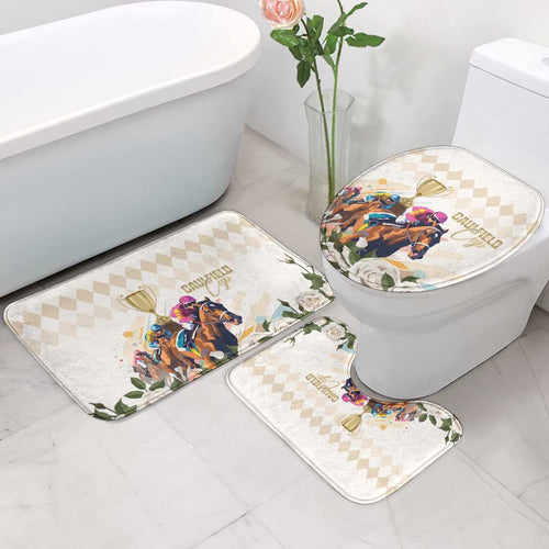 Australia Cup Caulfield Horse Racing Bathroom Set Champion Trophy Mix White Roses - Aussie Hoodie