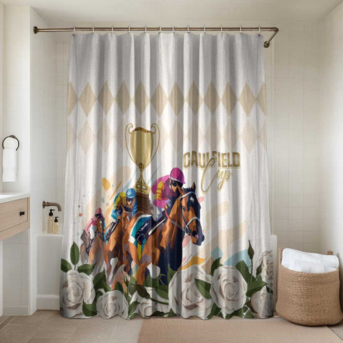 Australia Cup Caulfield Horse Racing Bathroom Set Champion Trophy Mix White Roses - Aussie Hoodie