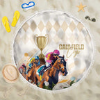 Australia Cup Caulfield Horse Racing Beach Blanket Champion Trophy Mix White Roses - Aussie Hoodie