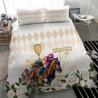 Australia Cup Caulfield Horse Racing Bedding Set Champion Trophy Mix White Roses - Aussie Hoodie