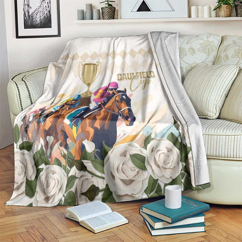 Australia Cup Caulfield Horse Racing Blanket Champion Trophy Mix White Roses - Aussie Hoodie