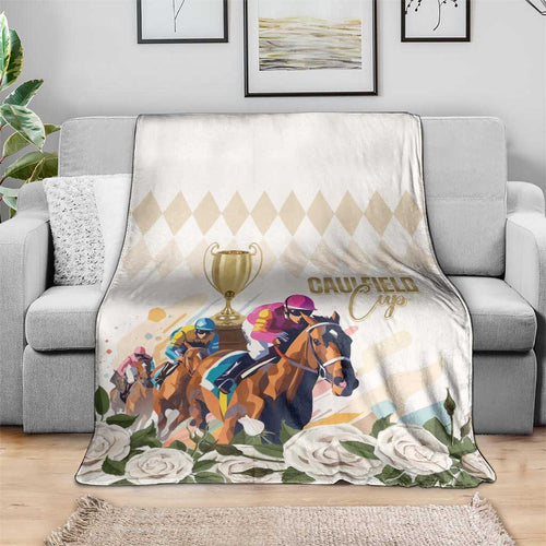 Australia Cup Caulfield Horse Racing Blanket Champion Trophy Mix White Roses - Aussie Hoodie