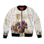 Australia Cup Caulfield Horse Racing Bomber Jacket Champion Trophy Mix White Roses - Aussie Hoodie