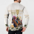 Australia Cup Caulfield Horse Racing Button Sweatshirt Champion Trophy Mix White Roses - Aussie Hoodie